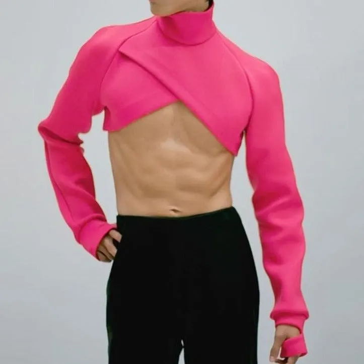 Gay Fashion Pink Turtleneck Crop Top