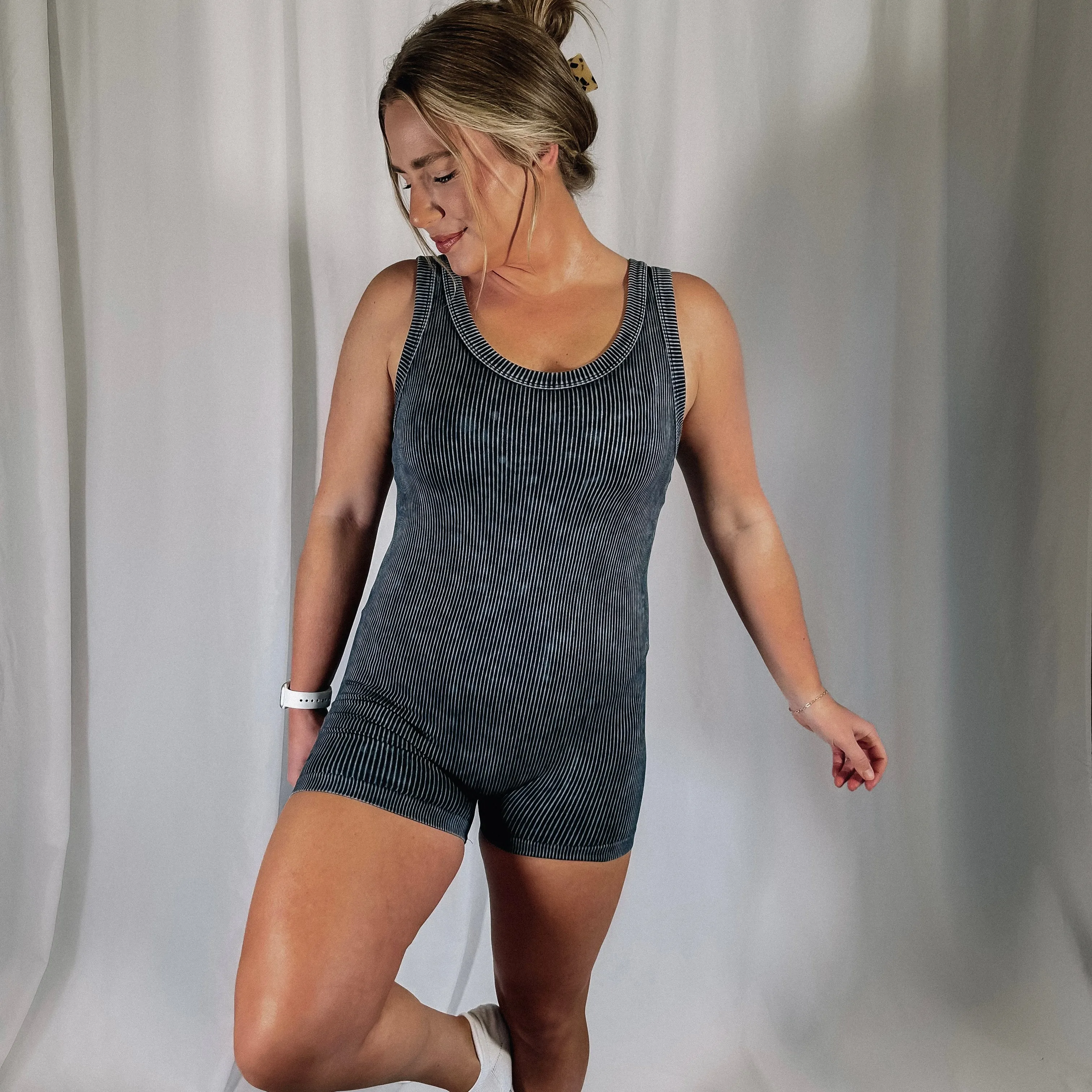 Go Time Ribbed Seamless Fitted Romper