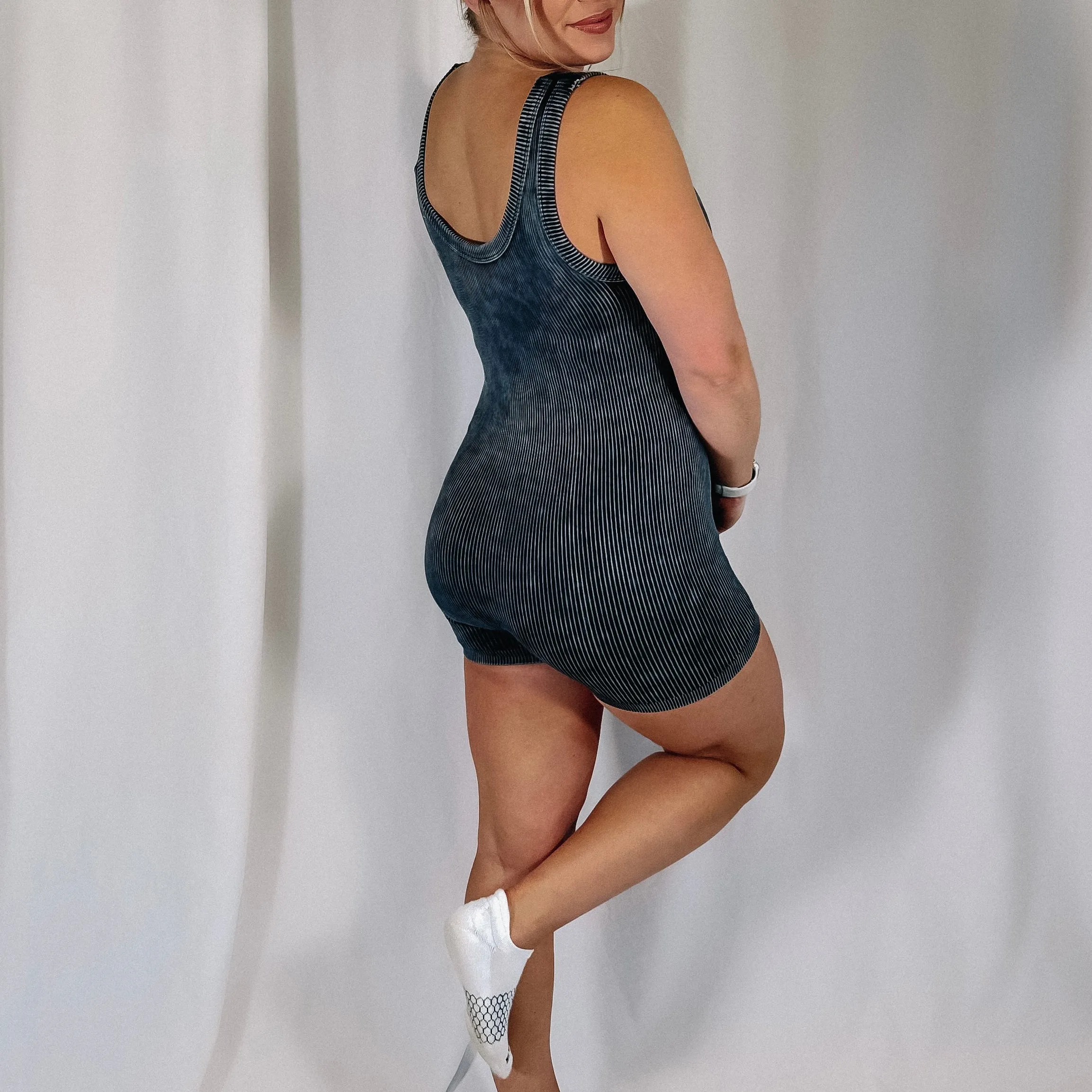 Go Time Ribbed Seamless Fitted Romper