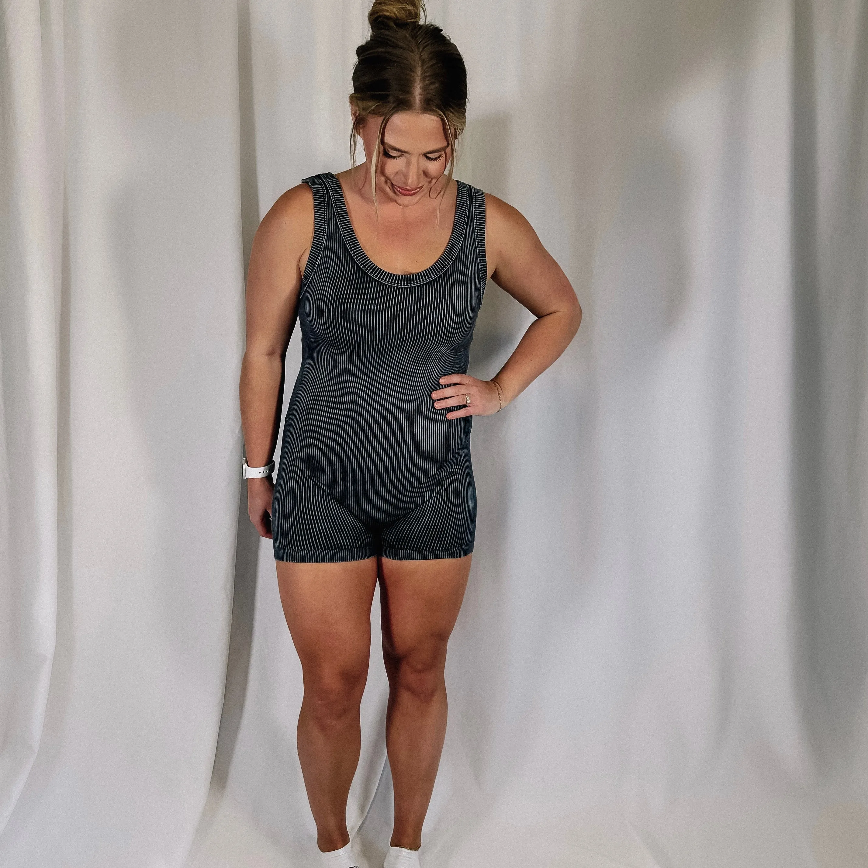Go Time Ribbed Seamless Fitted Romper