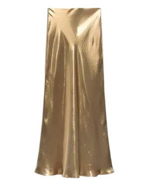 Gold Metallic Long Slip Skirt