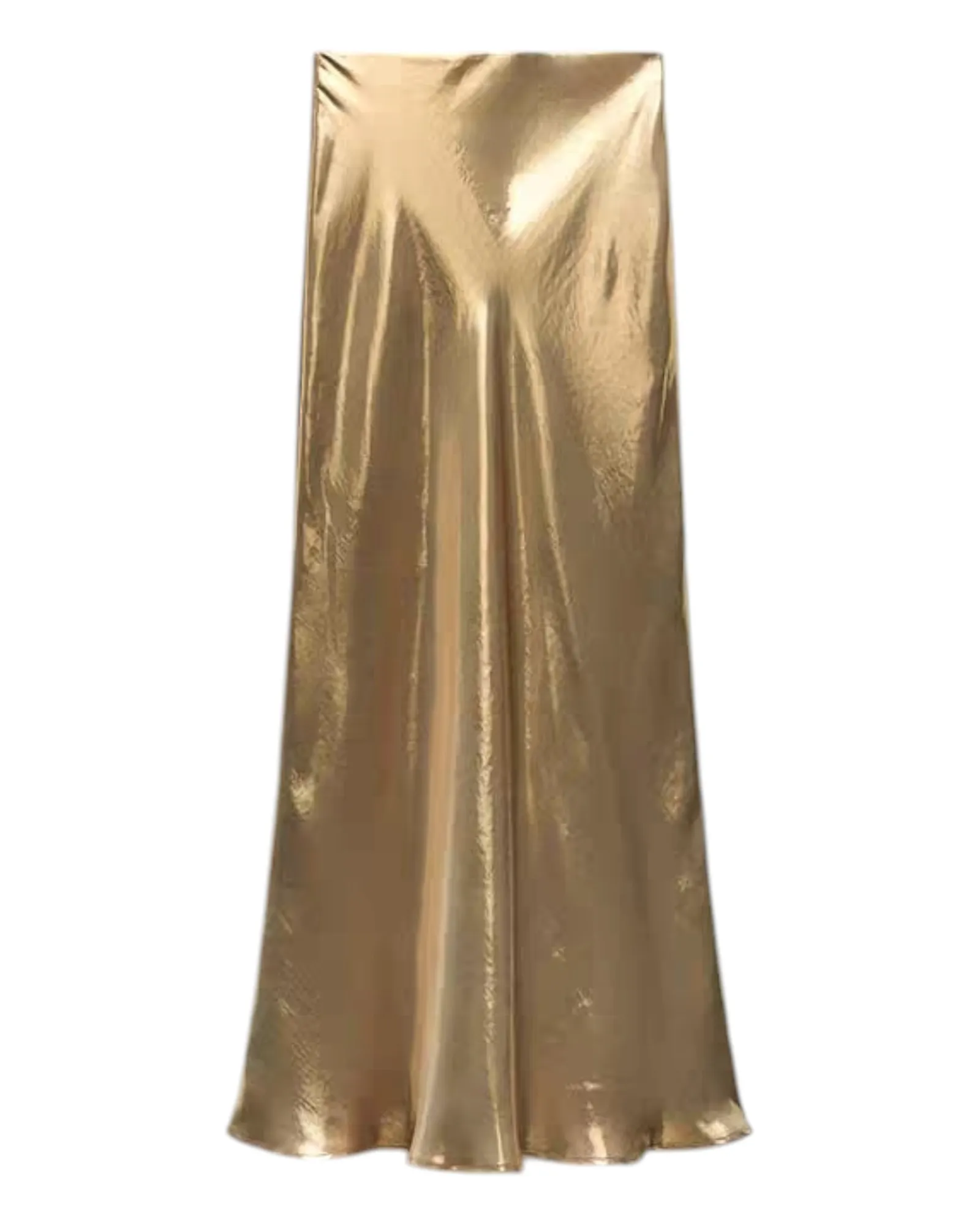 Gold Metallic Long Slip Skirt