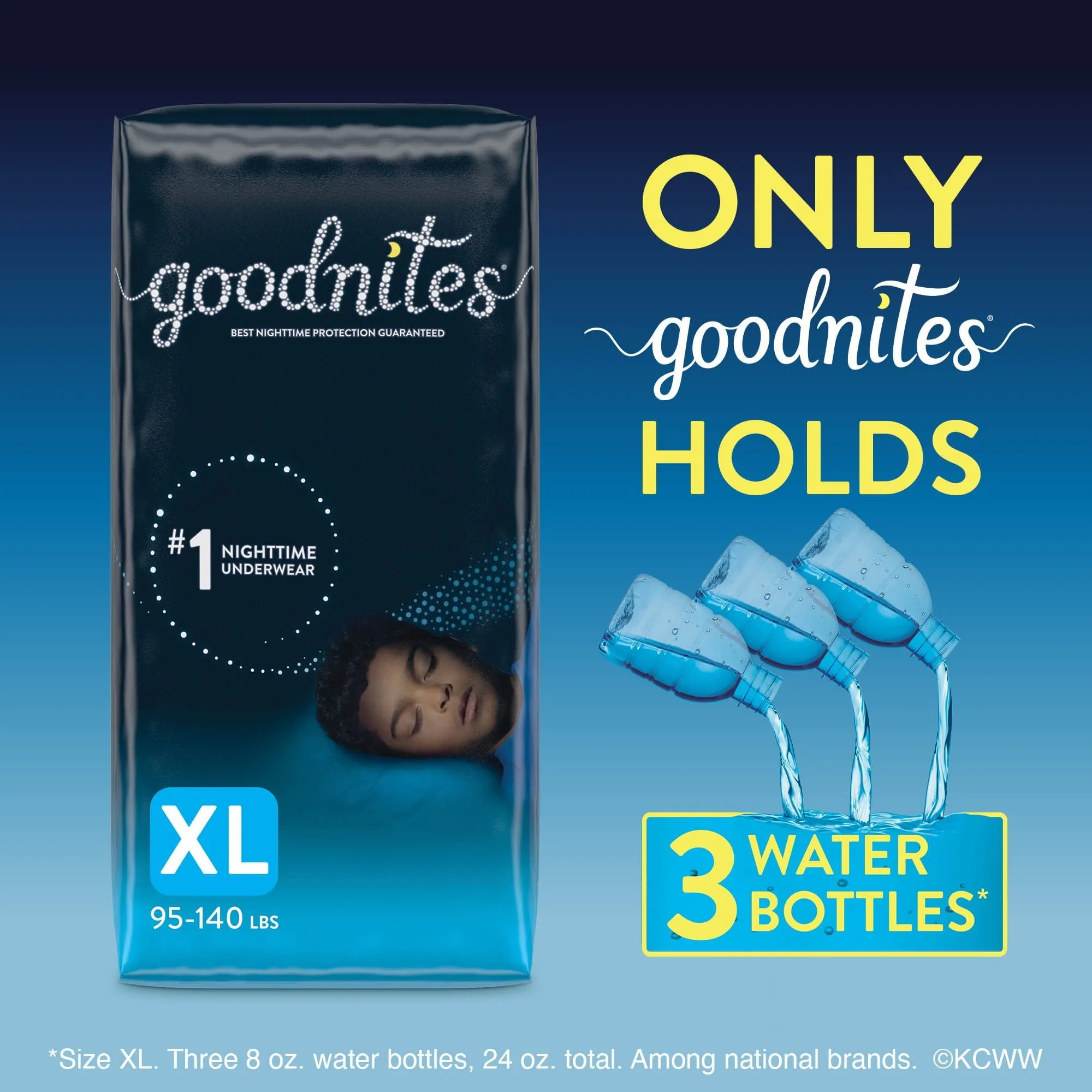 Goodnites Boys' Nighttime Bedwetting Underwear, XL (95-140 Lb.), 9 Ct