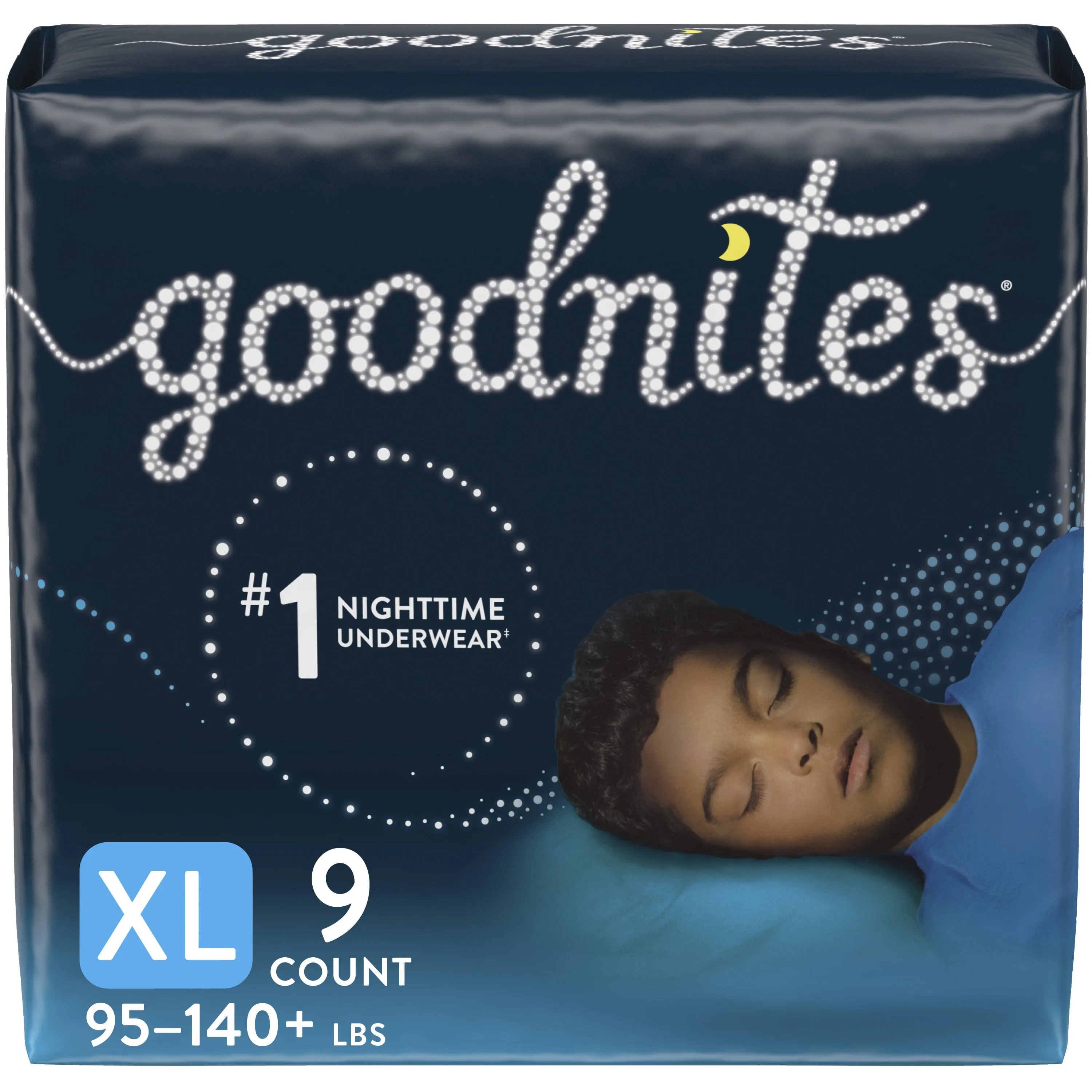 Goodnites Boys' Nighttime Bedwetting Underwear, XL (95-140 Lb.), 9 Ct