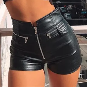 goth faux leather high waisted shorts