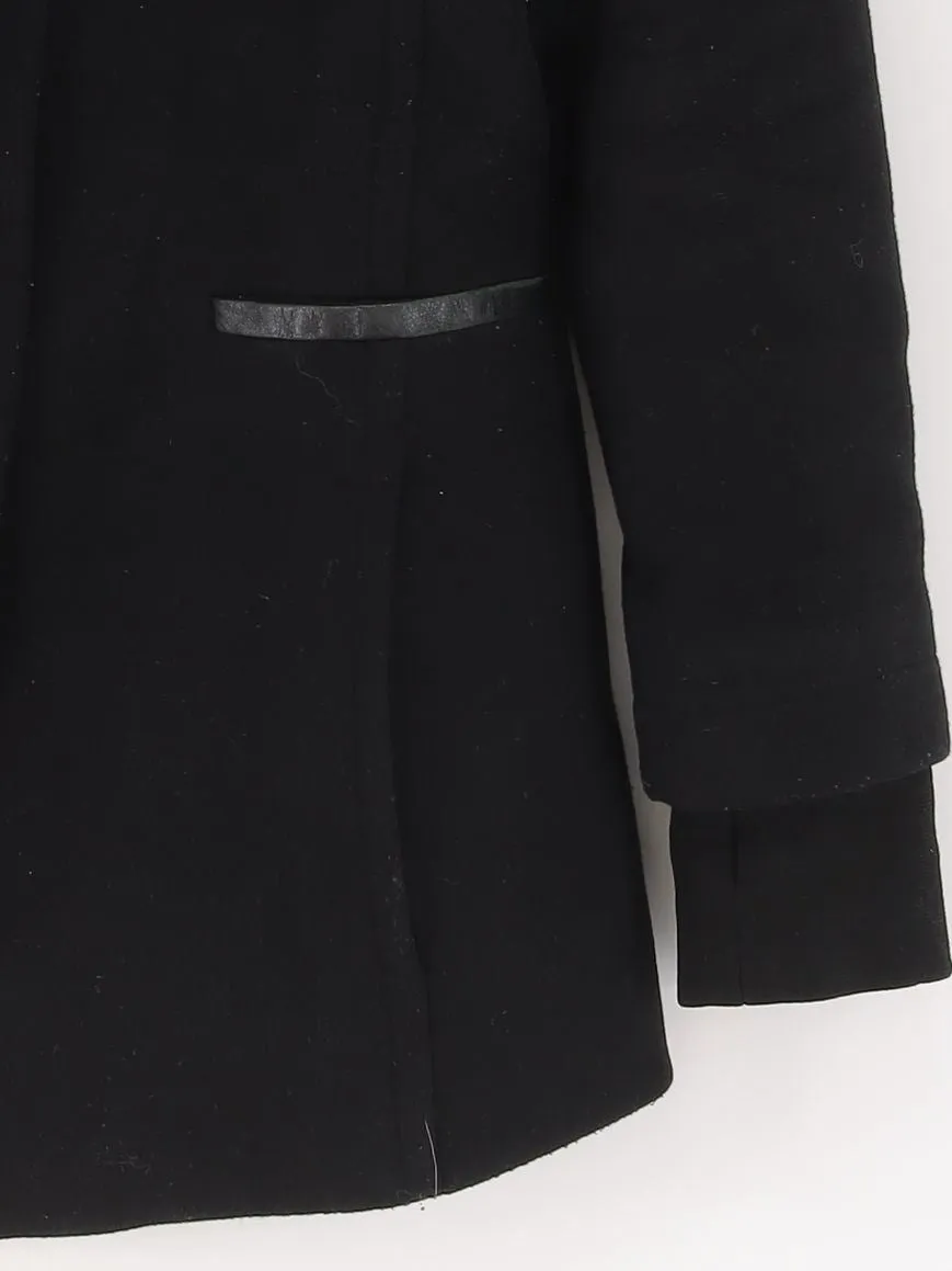 Helmut Lang Women's Coat S Black Wool with Polyamide