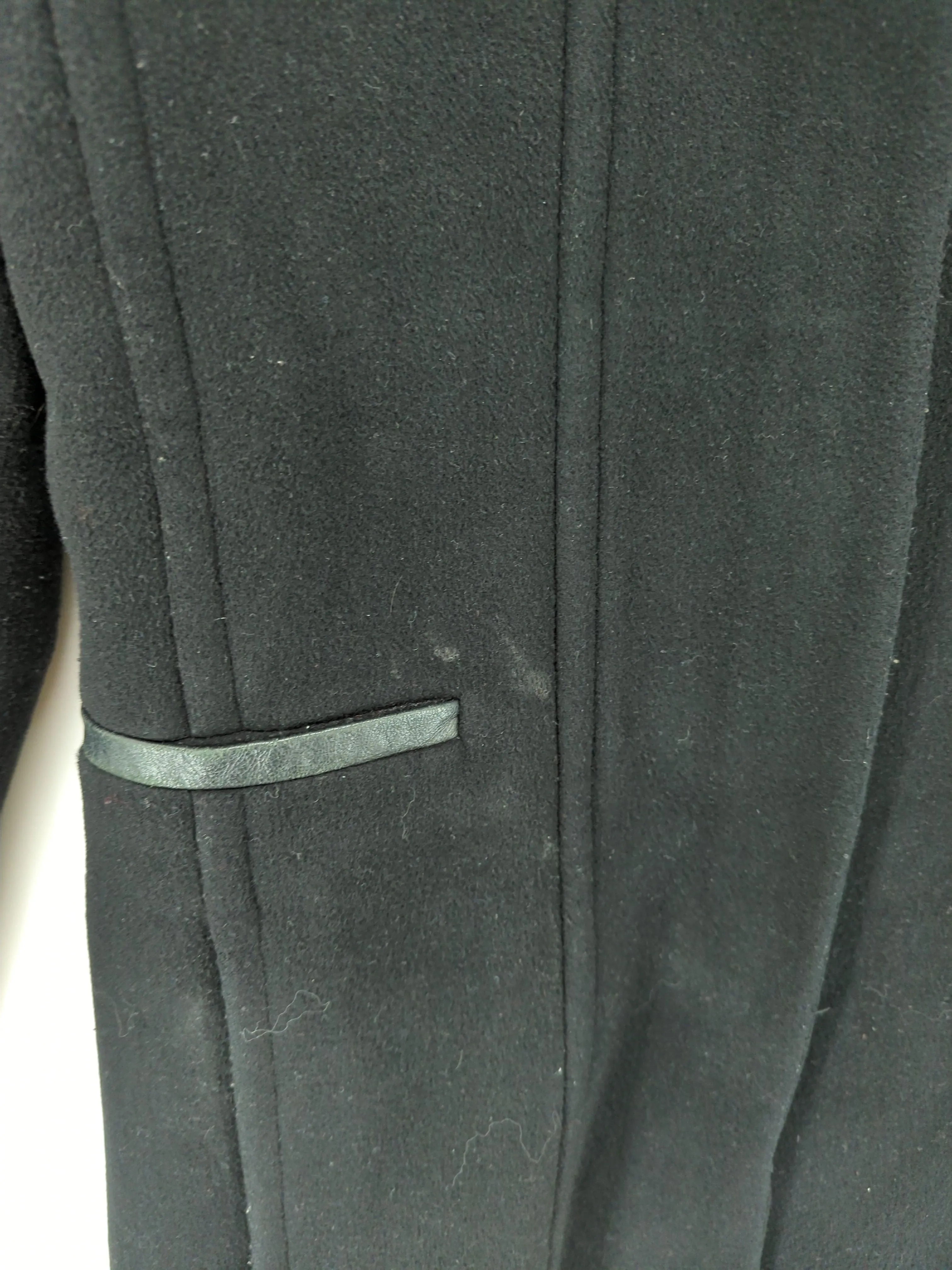 Helmut Lang Women's Coat S Black Wool with Polyamide