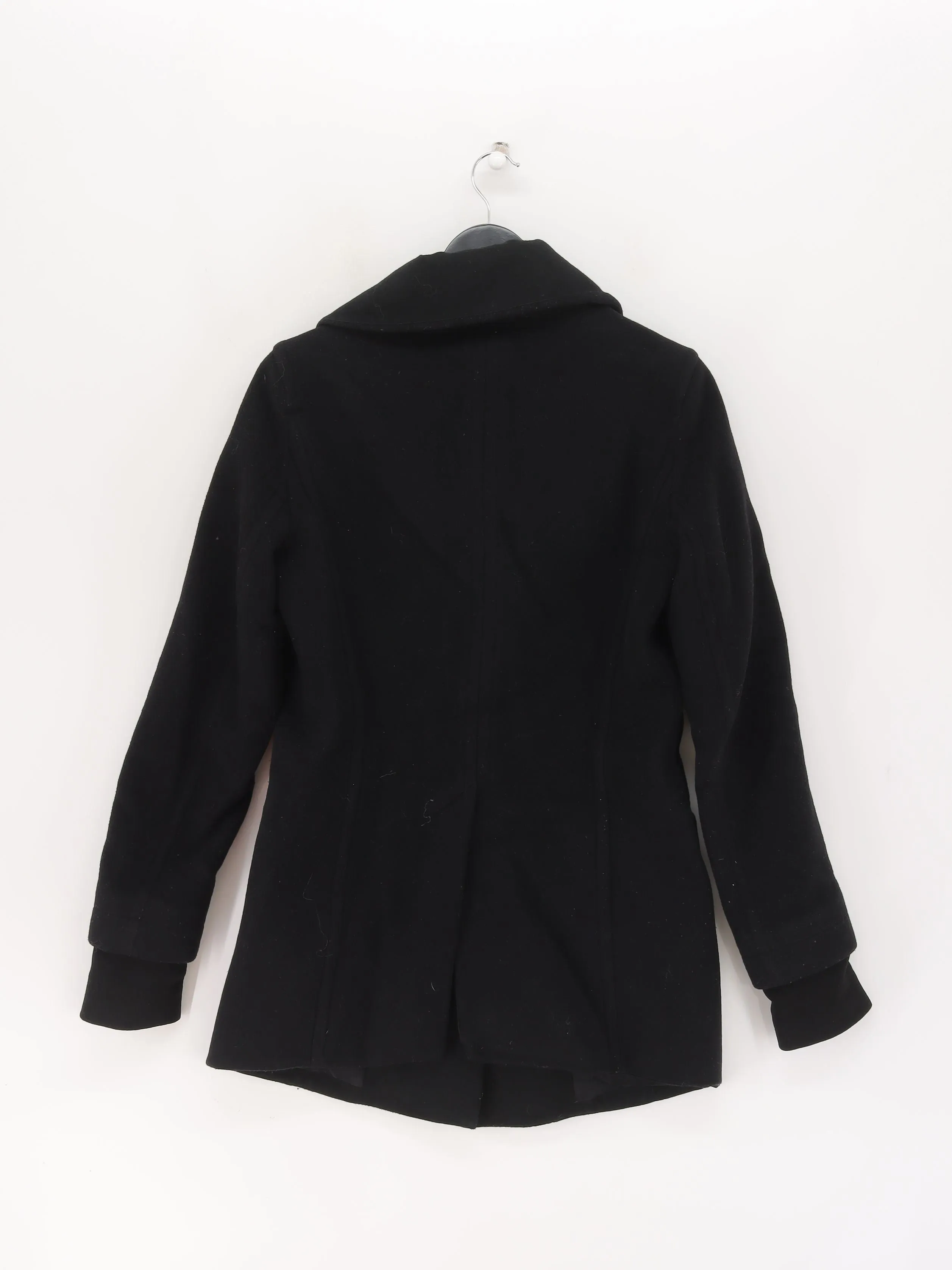 Helmut Lang Women's Coat S Black Wool with Polyamide