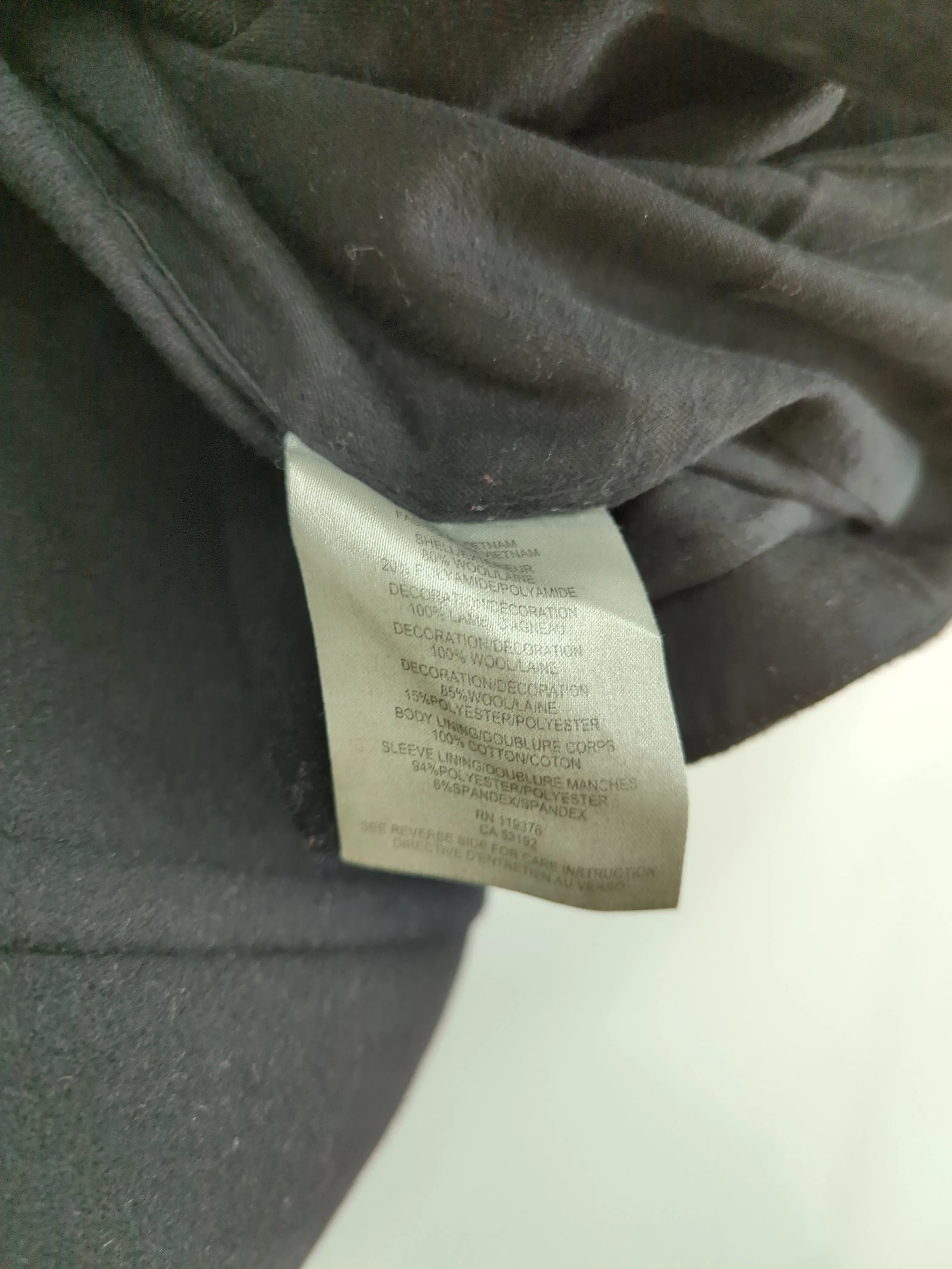 Helmut Lang Women's Coat S Black Wool with Polyamide