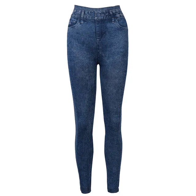 High Waist Blue Jeans Women Leggings