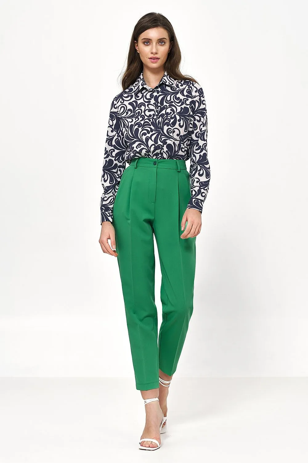High-Waisted Balloon Trousers with Pockets