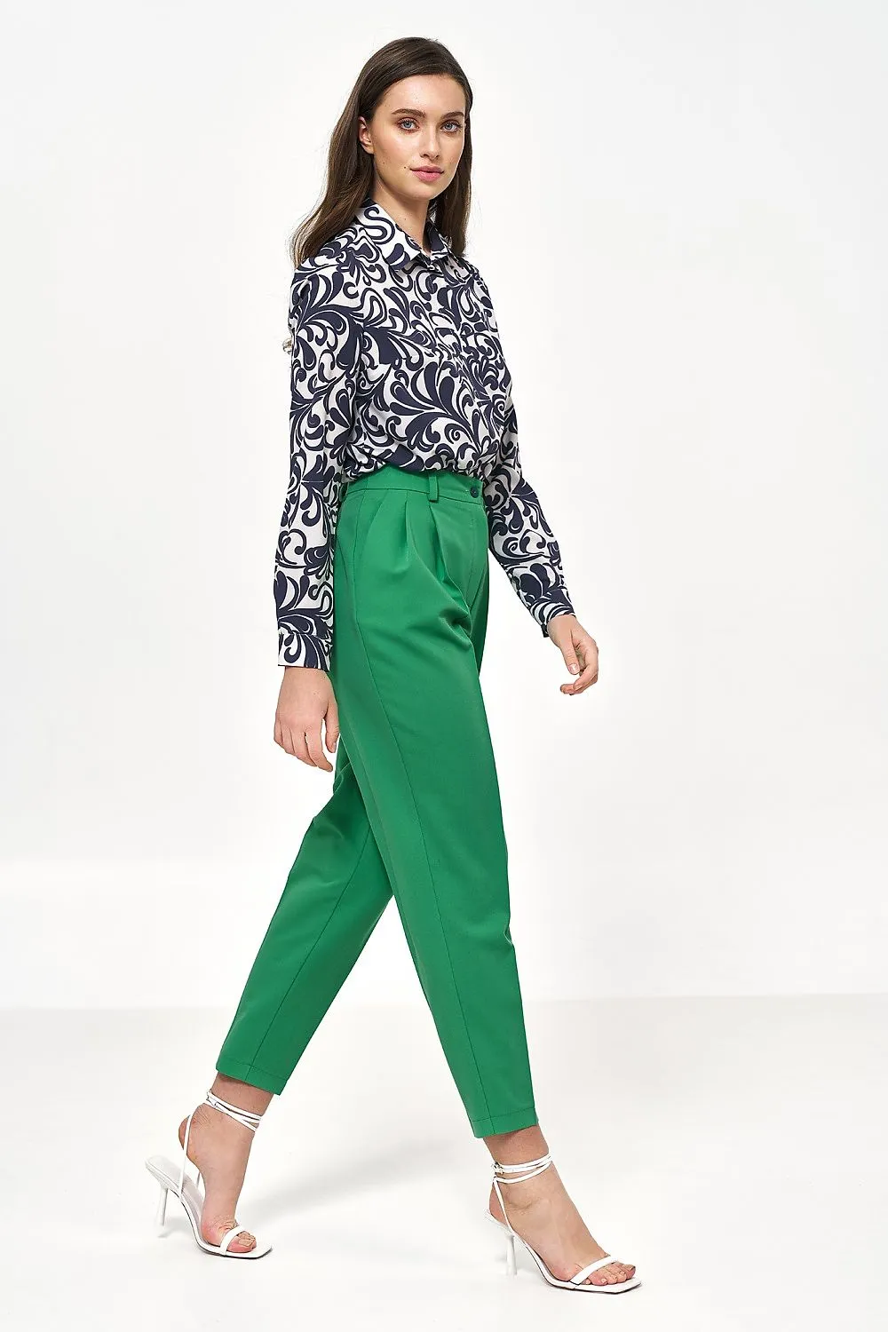 High-Waisted Balloon Trousers with Pockets
