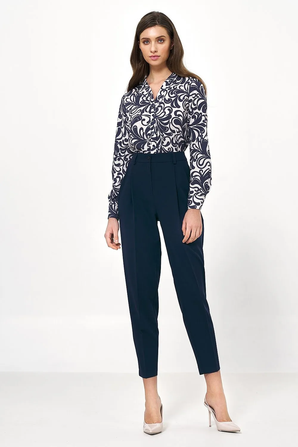 High-Waisted Balloon Trousers with Pockets