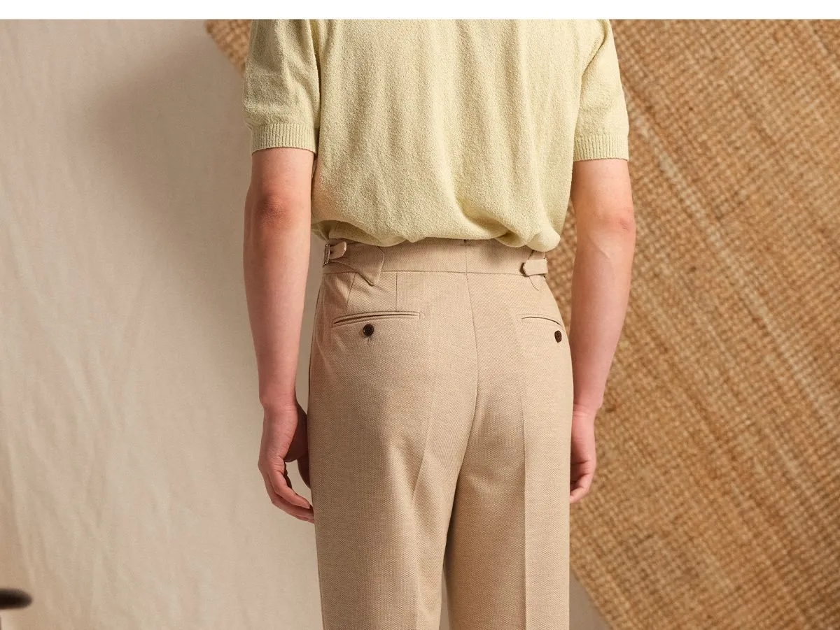 High-Waisted Pleat Trousers