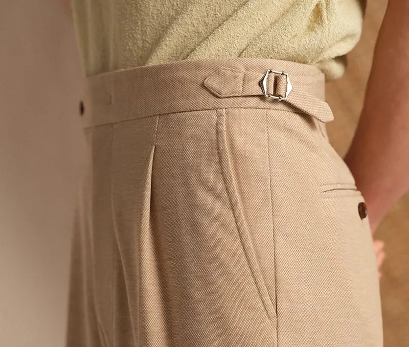 High-Waisted Pleat Trousers