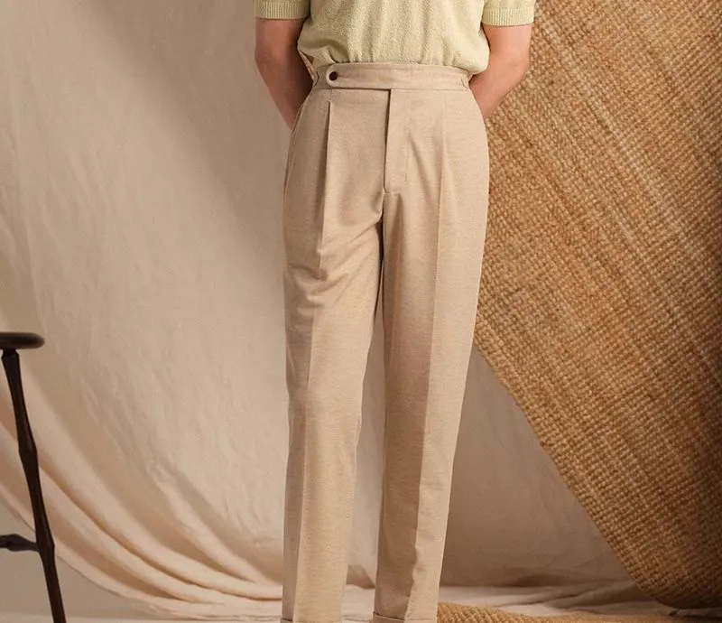High-Waisted Pleat Trousers