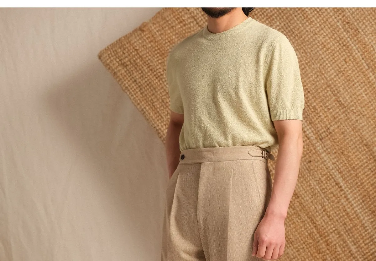 High-Waisted Pleat Trousers
