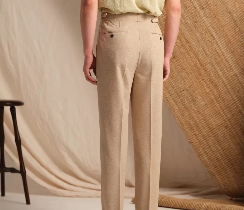 High-Waisted Pleat Trousers