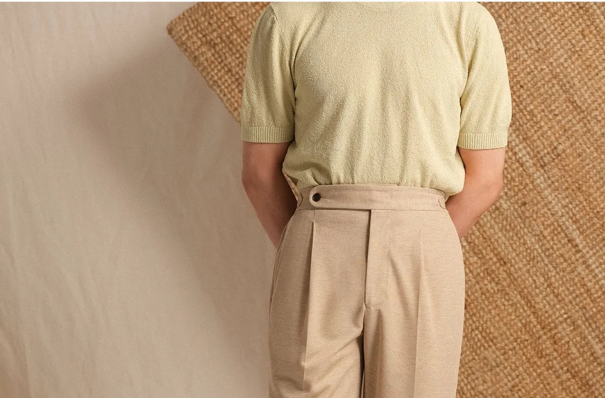 High-Waisted Pleat Trousers