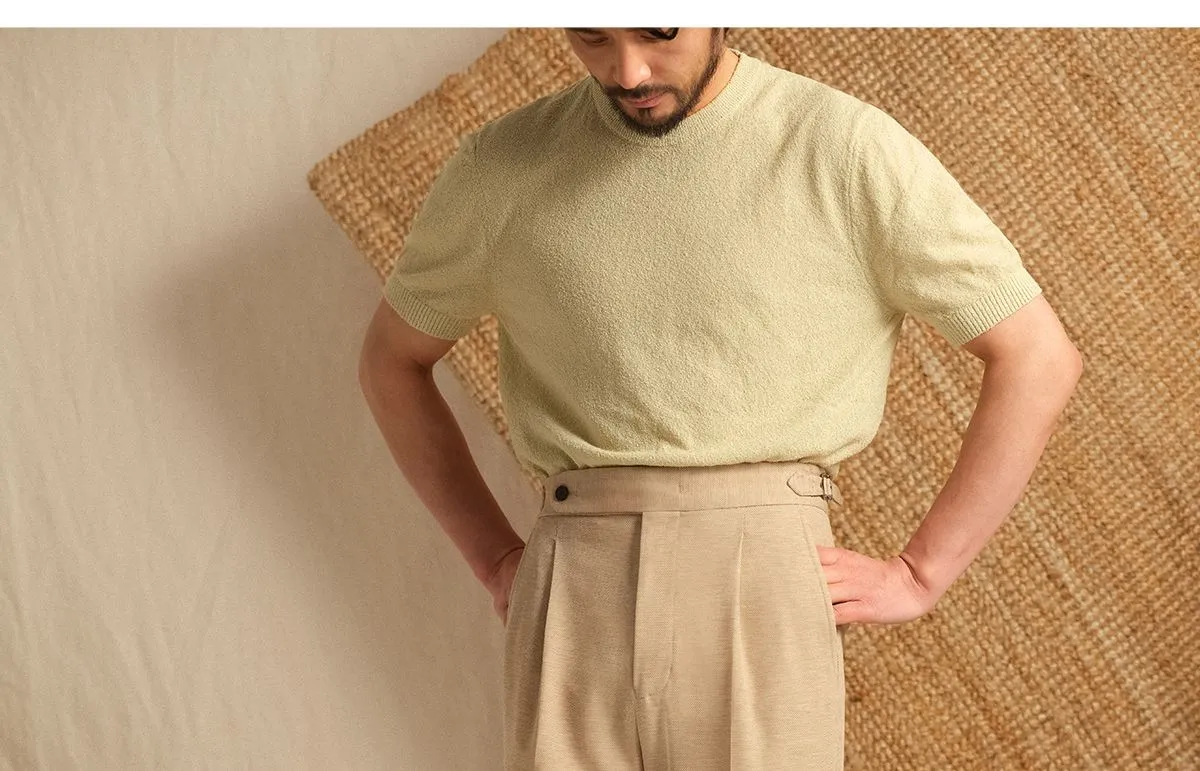 High-Waisted Pleat Trousers