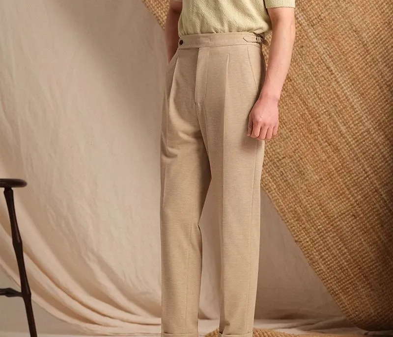 High-Waisted Pleat Trousers
