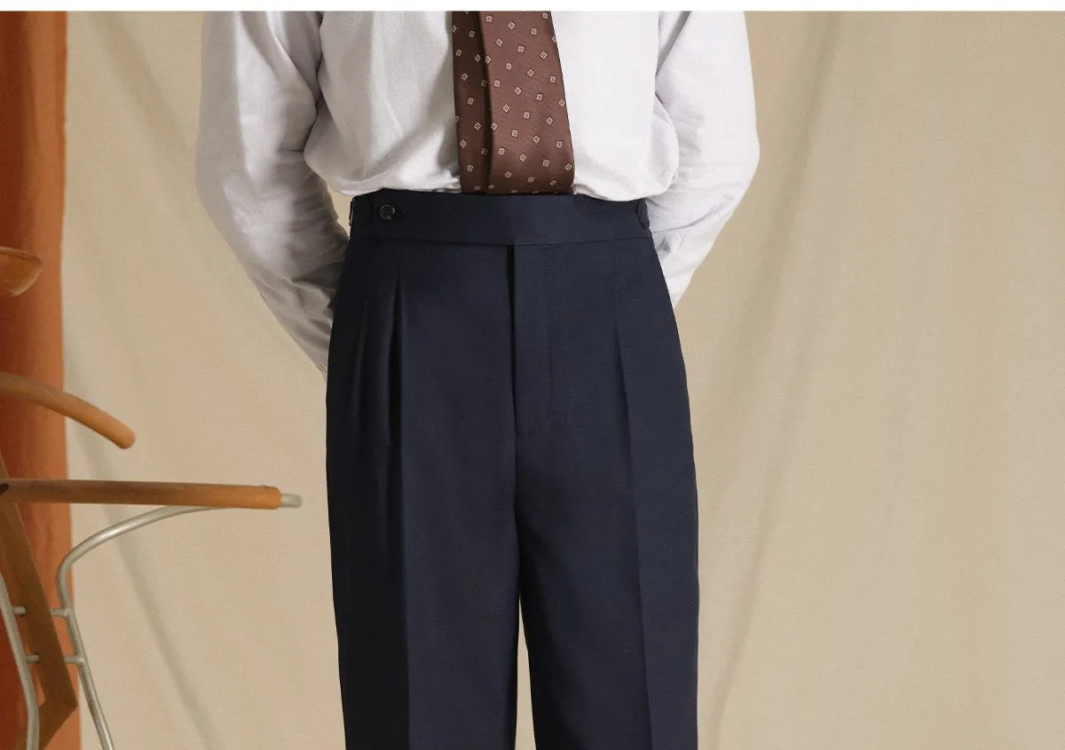High-Waisted Pleated Trousers
