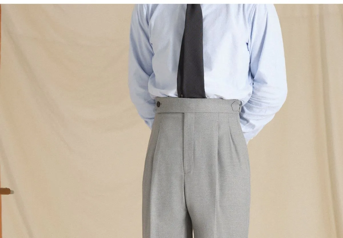 High-Waisted Pleated Trousers