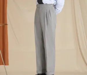 High-Waisted Pleated Trousers