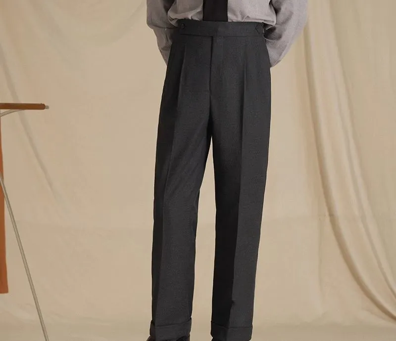 High-Waisted Pleated Trousers