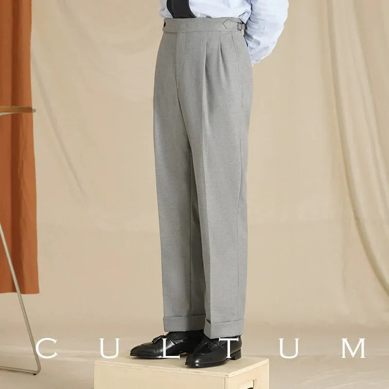 High-Waisted Pleated Trousers