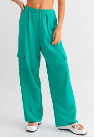 High Waisted Straight Leg Cargo Pants