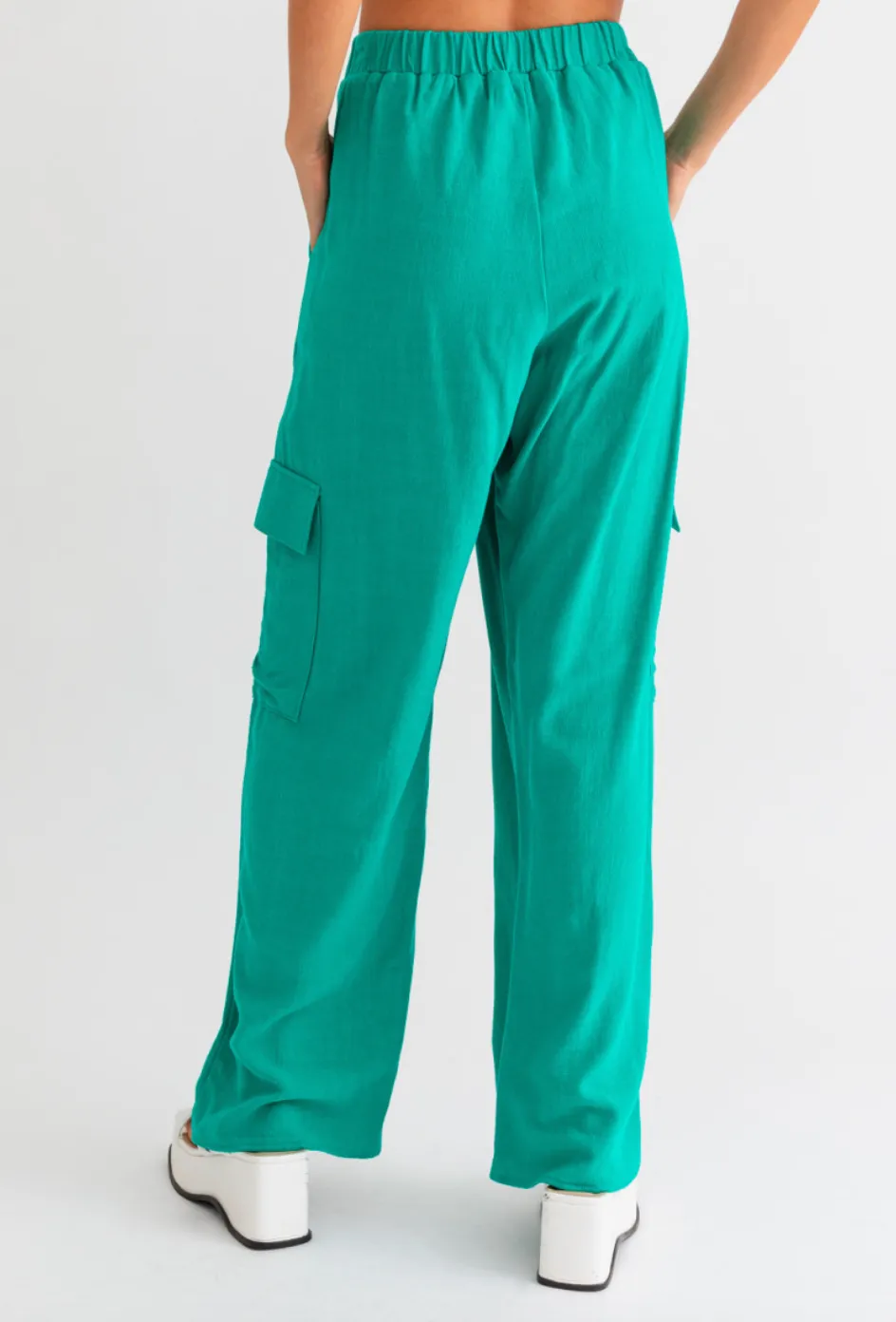 High Waisted Straight Leg Cargo Pants