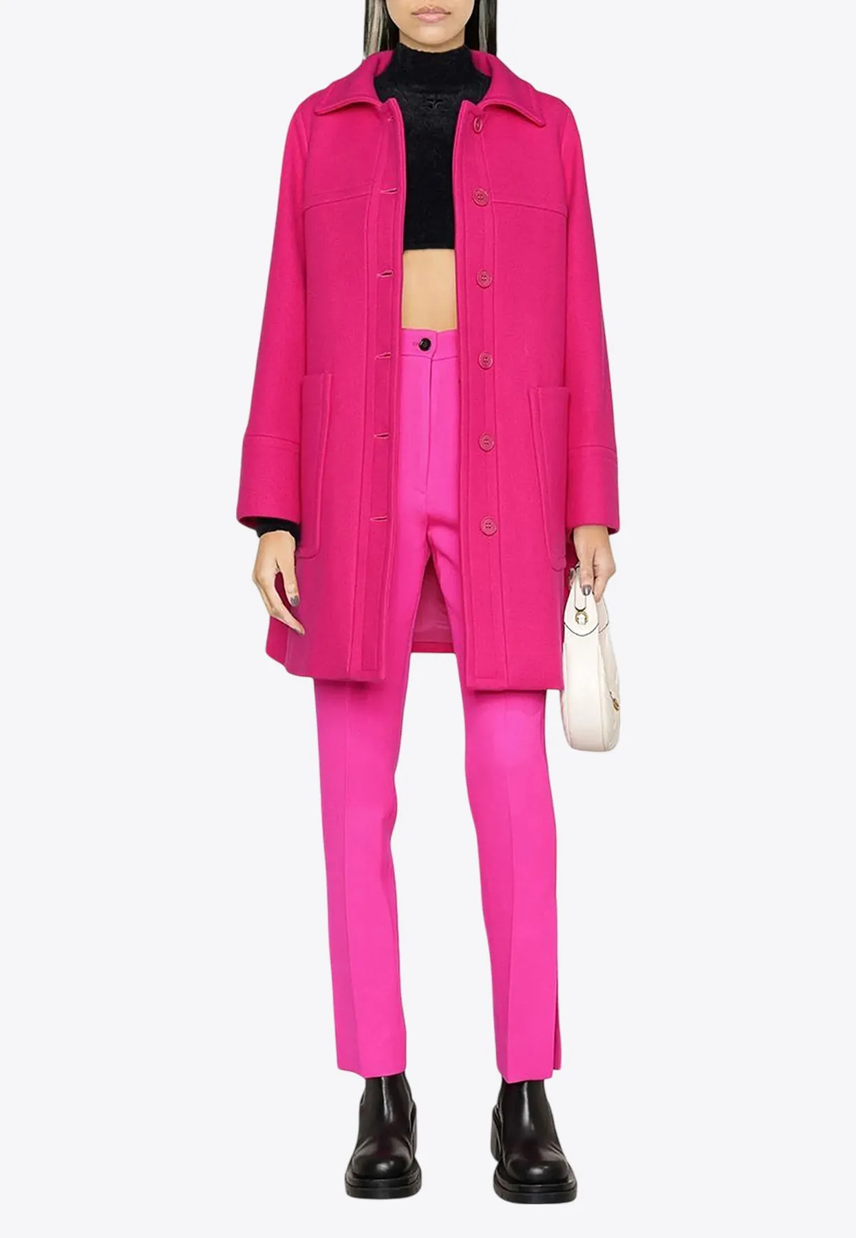High-Waisted Tailored Pants with Slits
