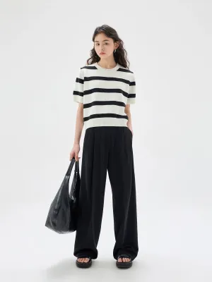 High-Waisted Wide-Leg Trousers