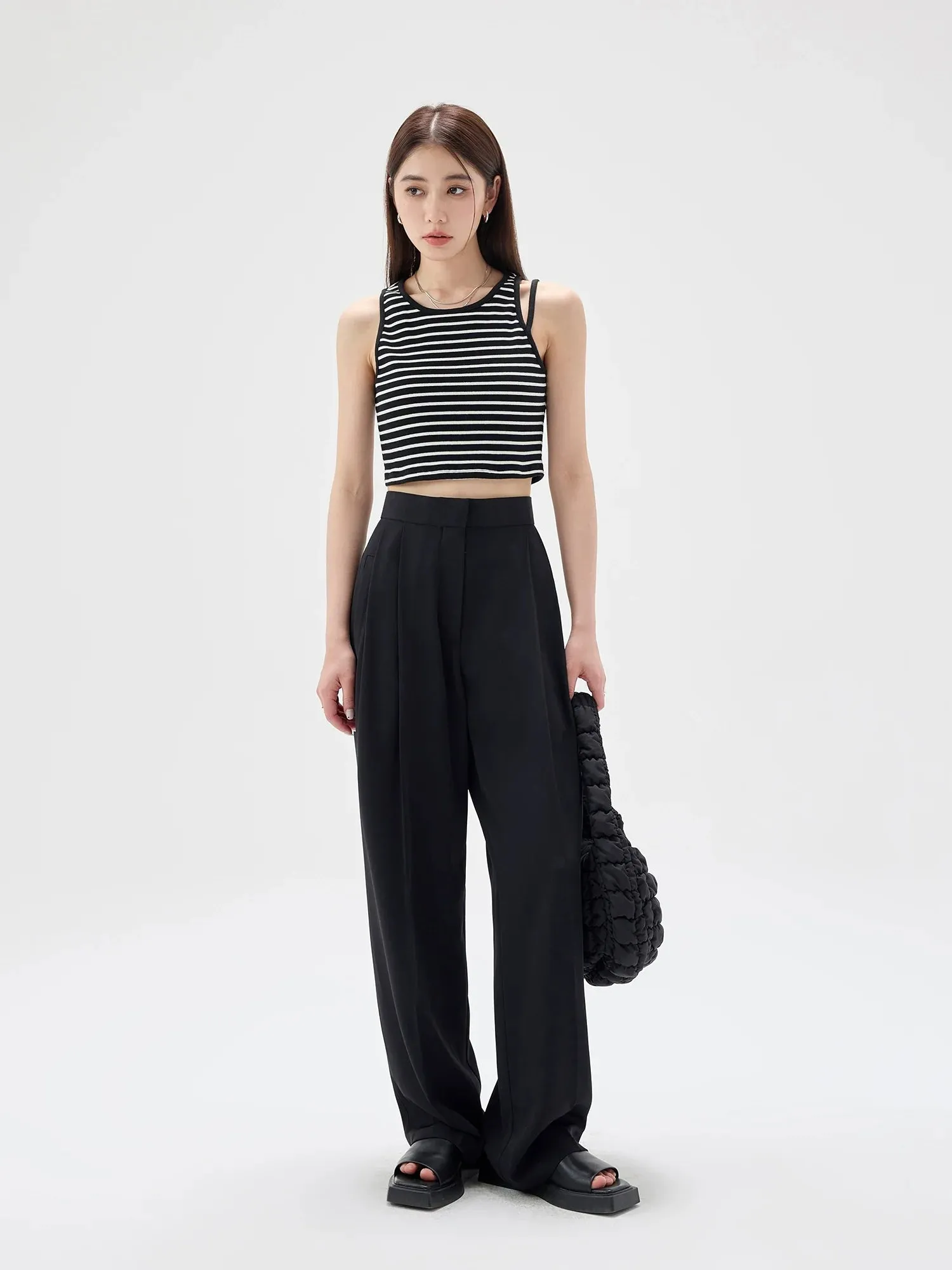 High-Waisted Wide-Leg Trousers