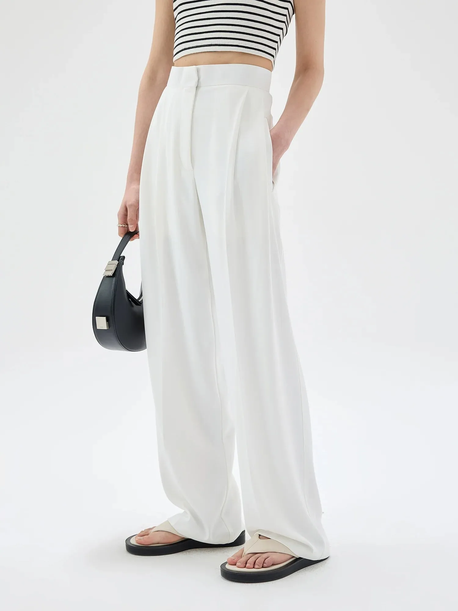 High-Waisted Wide-Leg Trousers