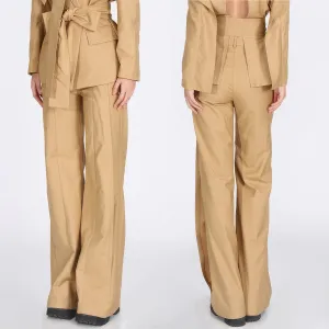 HIGH WaistED WIDE TROUSERS - MUSTARD