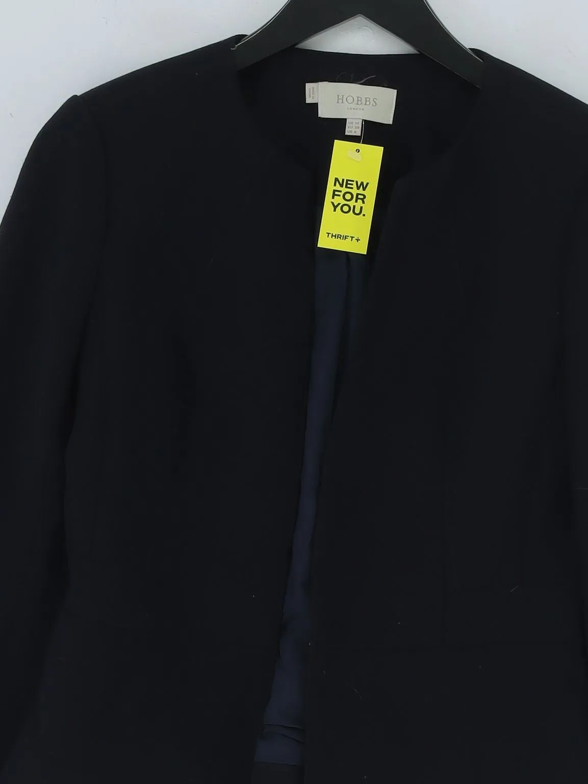 Hobbs Women's Blazer UK 10 Blue 100% Wool