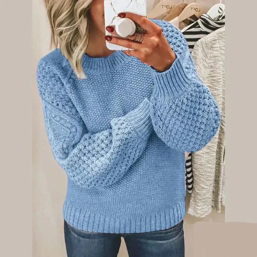 Holly Knitted Sweater - Chunky Knit Pullover for Woman