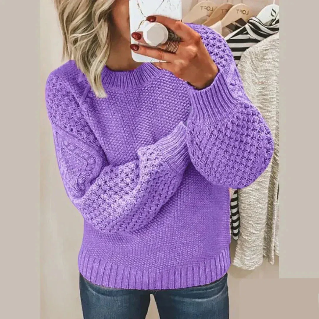 Holly Knitted Sweater - Chunky Knit Pullover for Woman