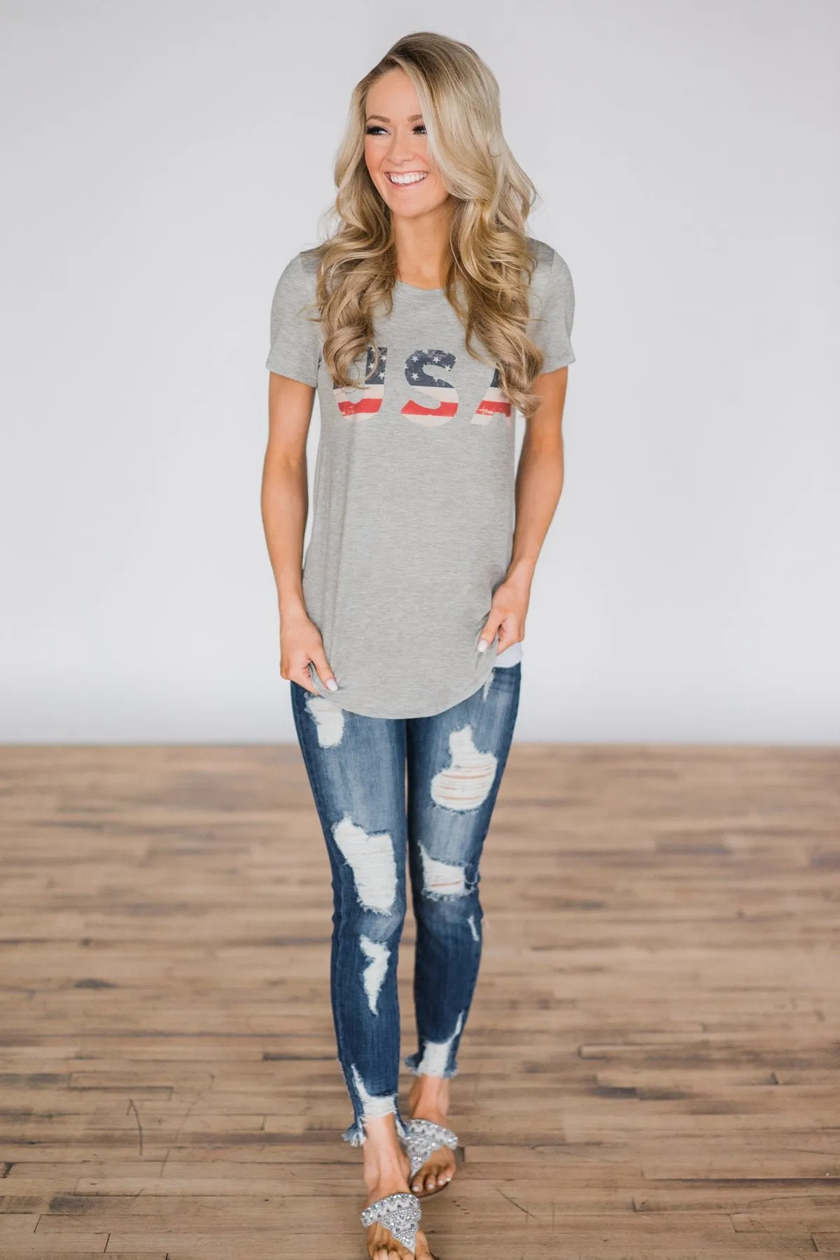 Home Grown Grey Top