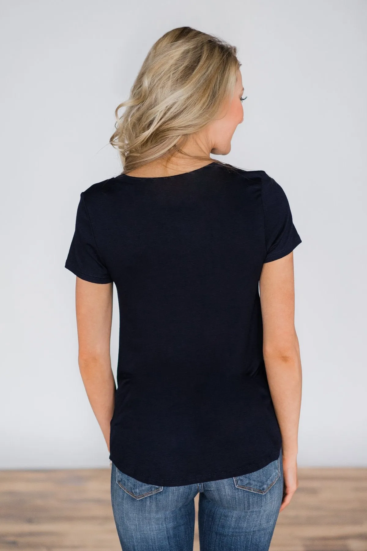 Home Grown Navy Top