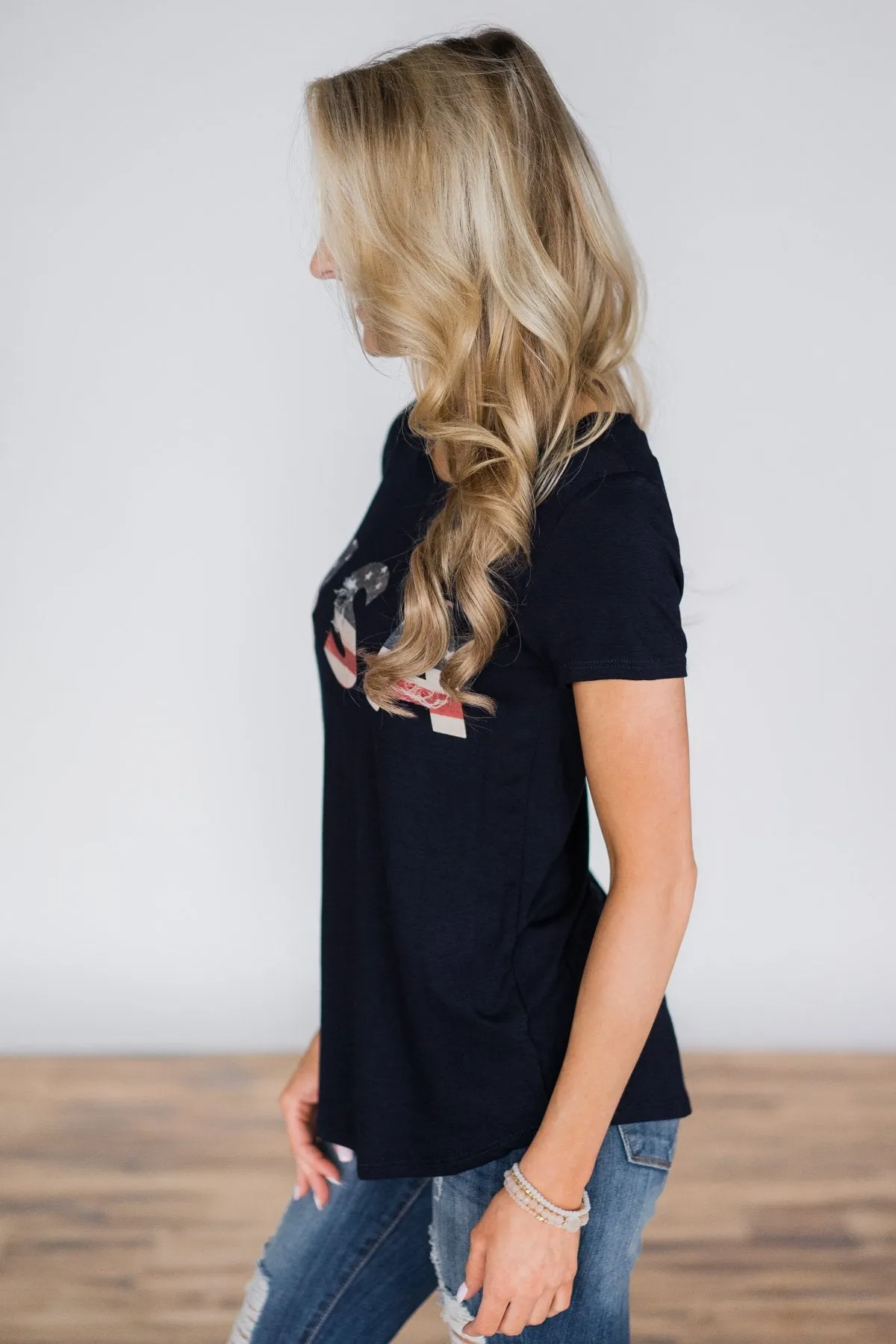 Home Grown Navy Top