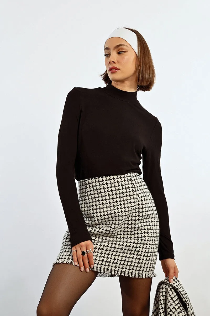 HOUNDSTOOTH MINI SKIRT