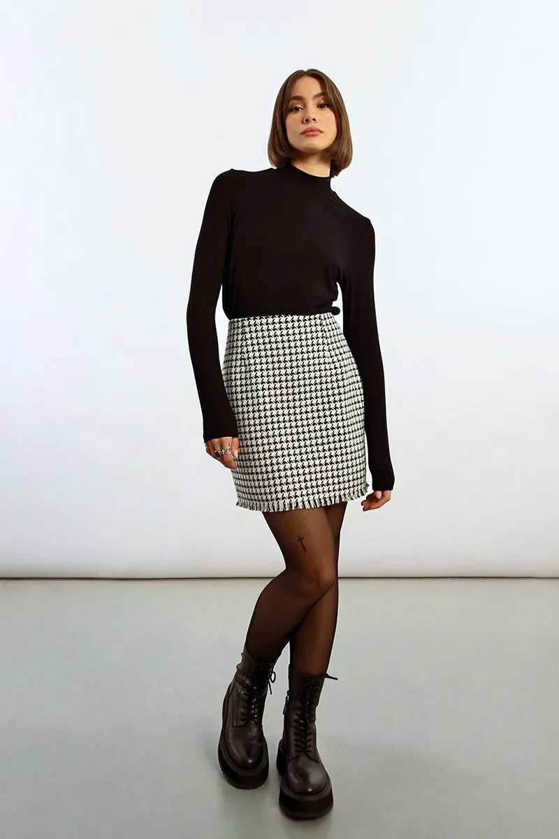 HOUNDSTOOTH MINI SKIRT