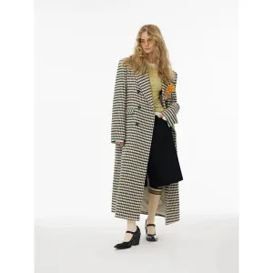 Houndstooth Wool Coat