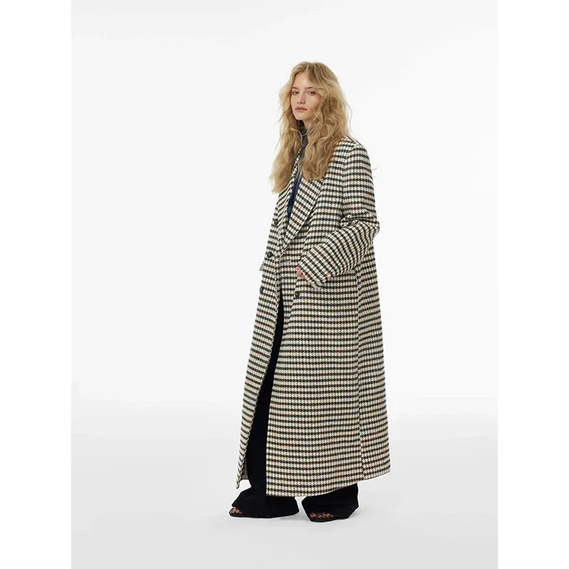 Houndstooth Wool Coat