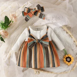 Isabel Bow & Button Dress/Headband