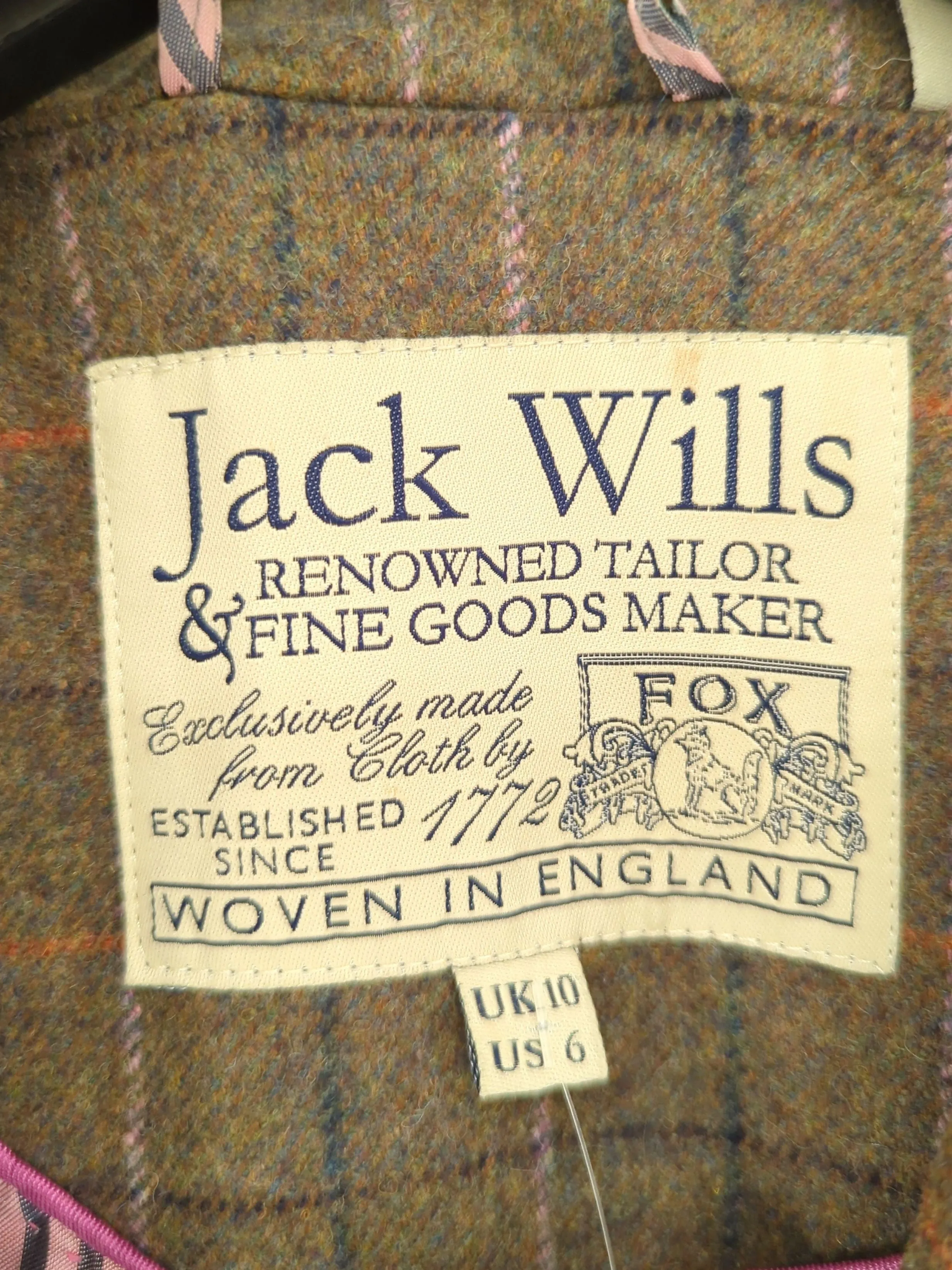 Jack Wills Women's Blazer UK 10 Green Wool with Other, Viscose