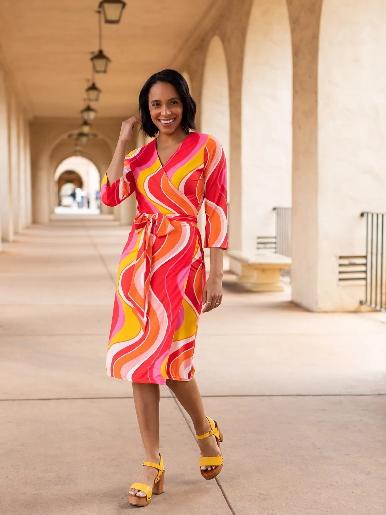 JACKIE wrap dress Wave Pink